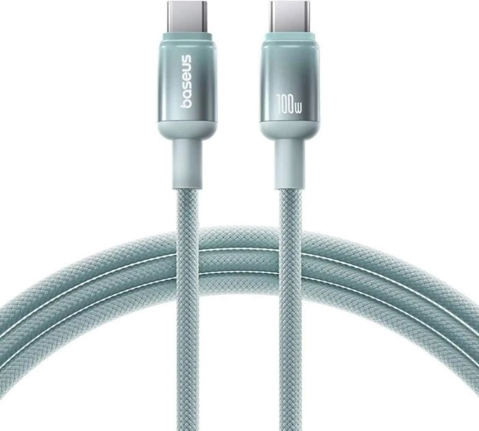 Кабель Baseus Type-C/Type-C 100W 1m(E0420700)блакитно-зелен