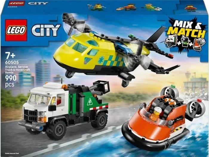 Конст LEGO City Ремікс літака, вантажівки та судна(60505)