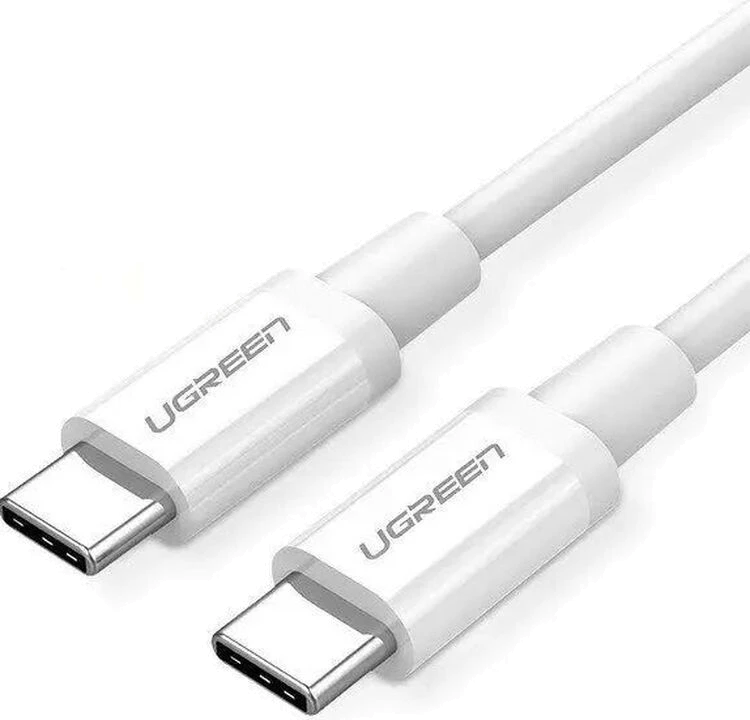Кабель UGREEN US264 Type-C toType-C 60W 3A 1м білий