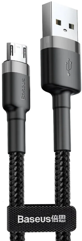 Кабель Baseus Cafule USB Micro 1.5A 2M чорно-сірий