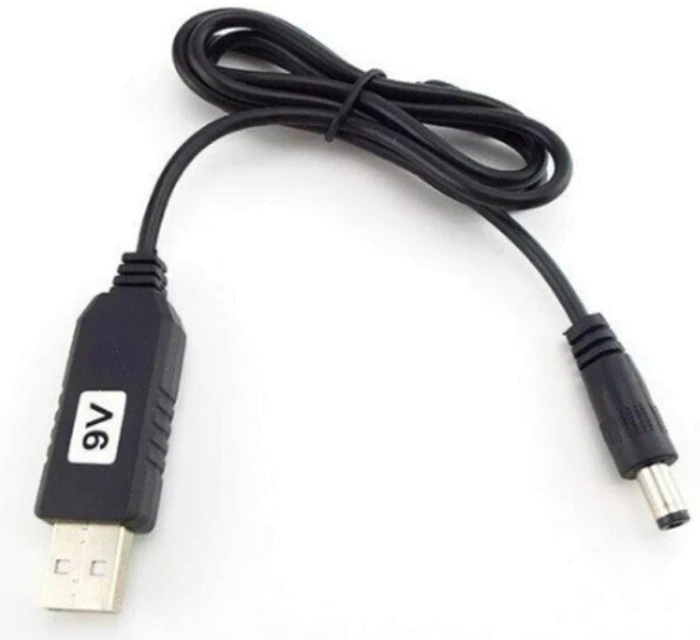 Кабель Power Boost cable USB - DC 5.5x2.1 9V 1 м чорний