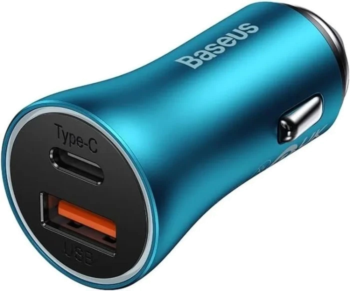Автом. зарядний пристрій Baseus C+U 60W(CGJM000103)блакитний