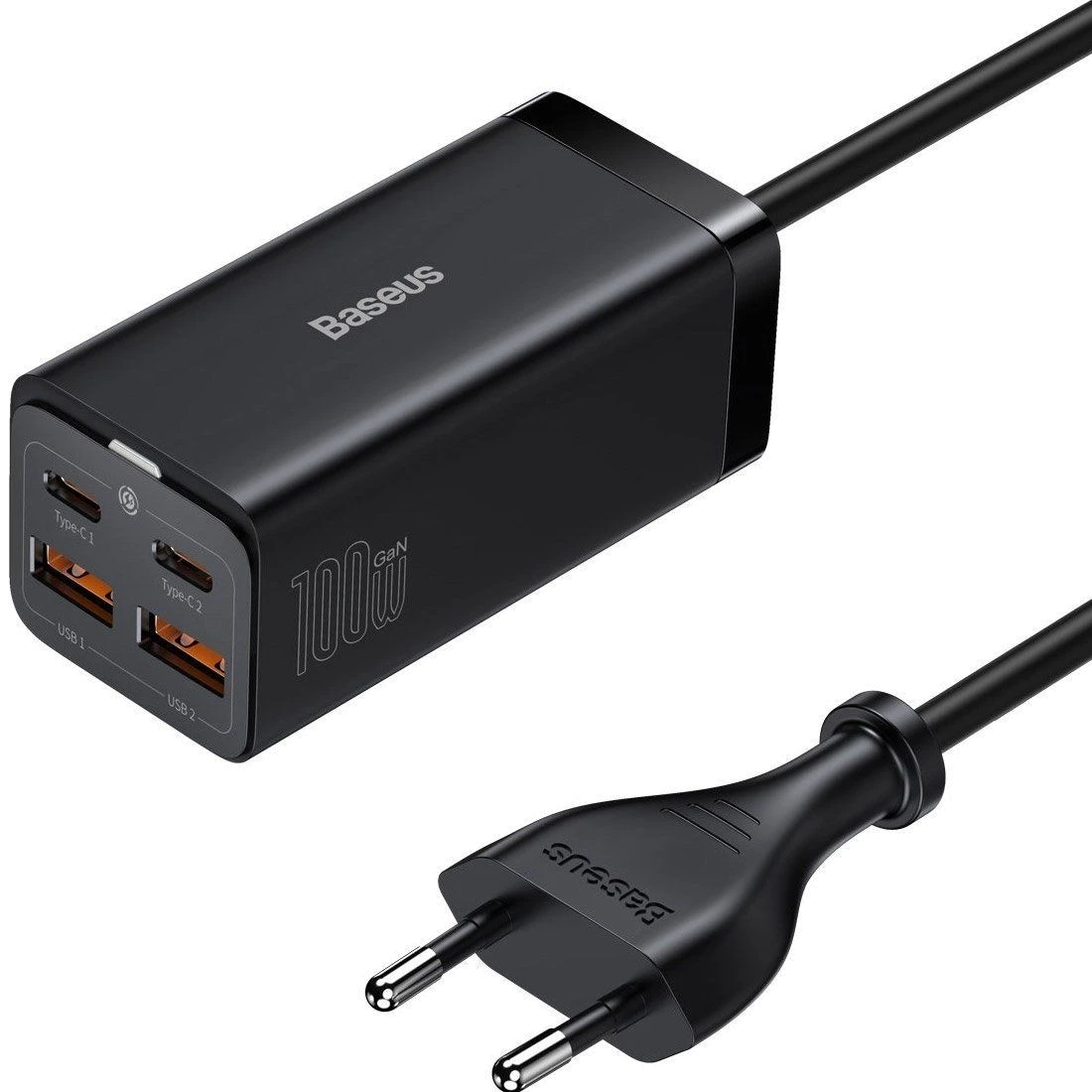 Зарядний пристрій Baseus GaN3 Pro 2U+2C 100W(CCGP000101)чорн