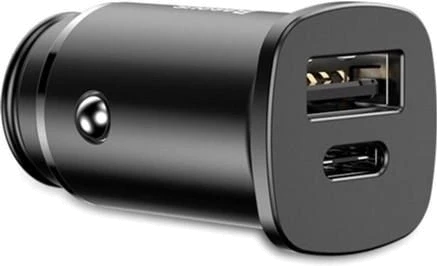 Автом.зарядний пристрій Baseus QC U+C 30W (CCALL-AS01)чорн