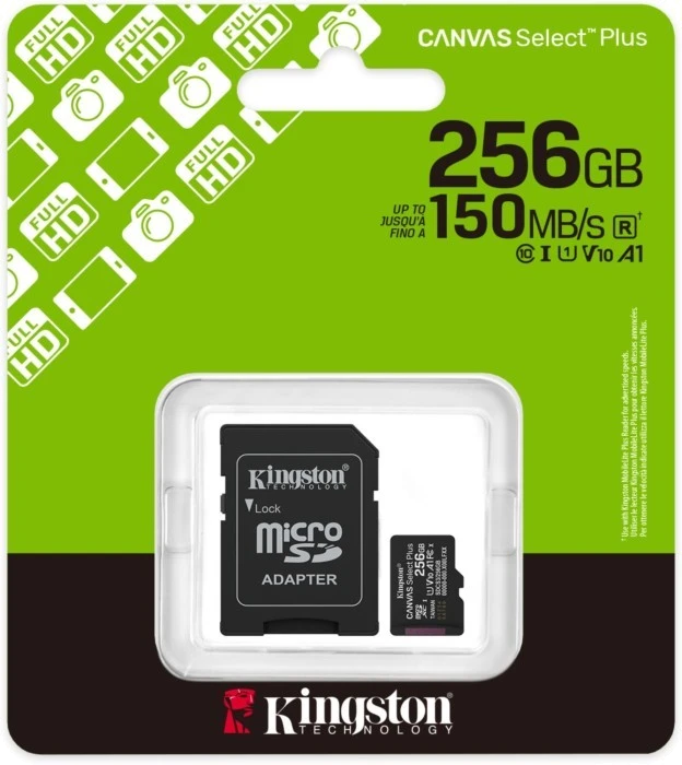 Карт. пам. Kingston microSDXC 256GB Canvas Select Plus Gen3+