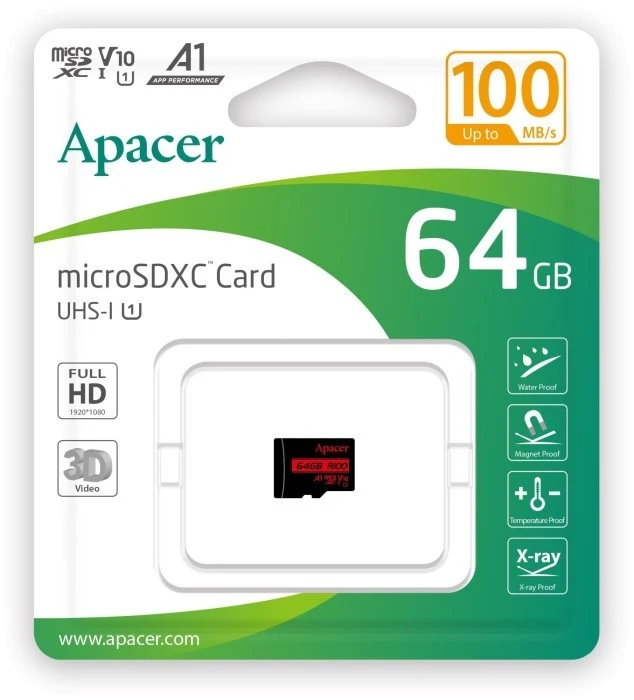 Карт. пам. Apacer microSDXC UHS-I 64GB R100