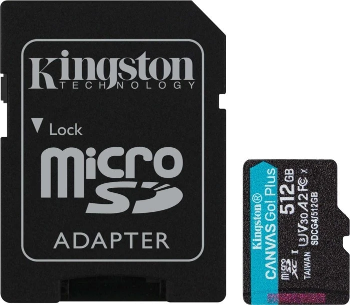 Карт. пам. Kingston microSDXC 512GB Canvas Go Plus Gen4 +ADP