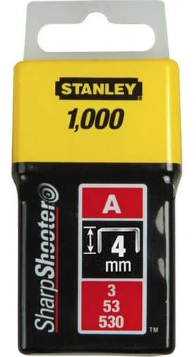 Cкоби Stanley тип А,4мм, до степлера ручного Light Duty, 1000шт