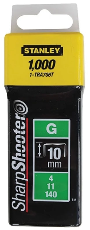 Cкоби Stanley тип "G", 10мм, до степлера "Heavy Duty", 1000шт