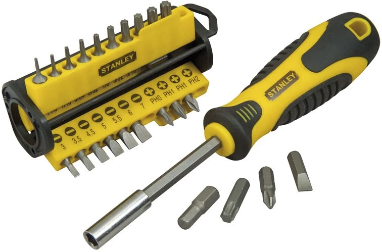 Викрутка Stanley набір Multibit з насадками, 34 одиниці