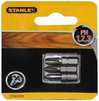 Акс.інстр Stanley Біти Ph1, Ph2, Ph3, 25мм, 3шт. блістер