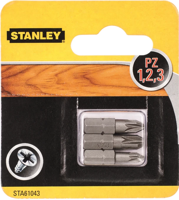 Акс.інстр Stanley Біти Pz1, Pz2, Pz3, 25мм, 3шт. блістер