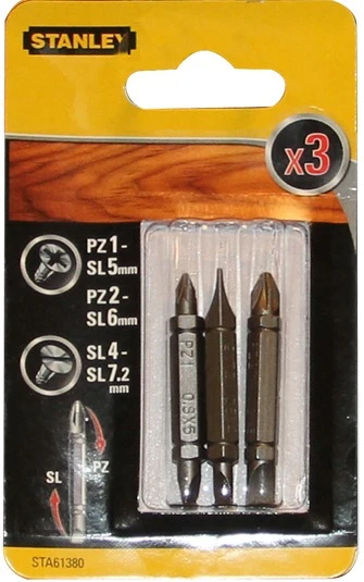 Акс.інстр Stanley Биты двустор. Pz1-SL5,Pz2-SL6,SL4-SL7.2, 48мм, 3шт