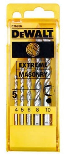 Акс.інстр DeWALT Набор сверл EXTREME по кирпичу, 5шт, d=4,5,6,8,10м