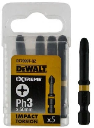 Акс.інстр DeWALT Біти ударні IMPACT TORSION EXTREME Ph3, 50мм, 5шт.