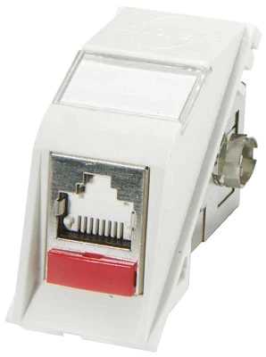 Модуль Euromod II 50 х 25 1xRJ45, M1 кутовий, FTP, PowerCat 6, білий, MOLEX