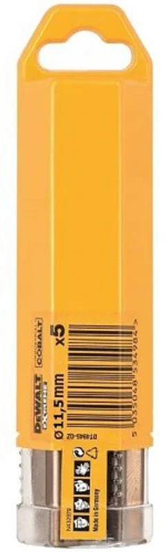 Акс.інстр DeWALT Свердло по металу коб., d=11.5мм, L=142мм, 5шт.