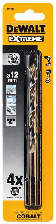 Акс.інстр DeWALT Свердло по металу кобальтове, d= 12 мм, L= 151 мм.