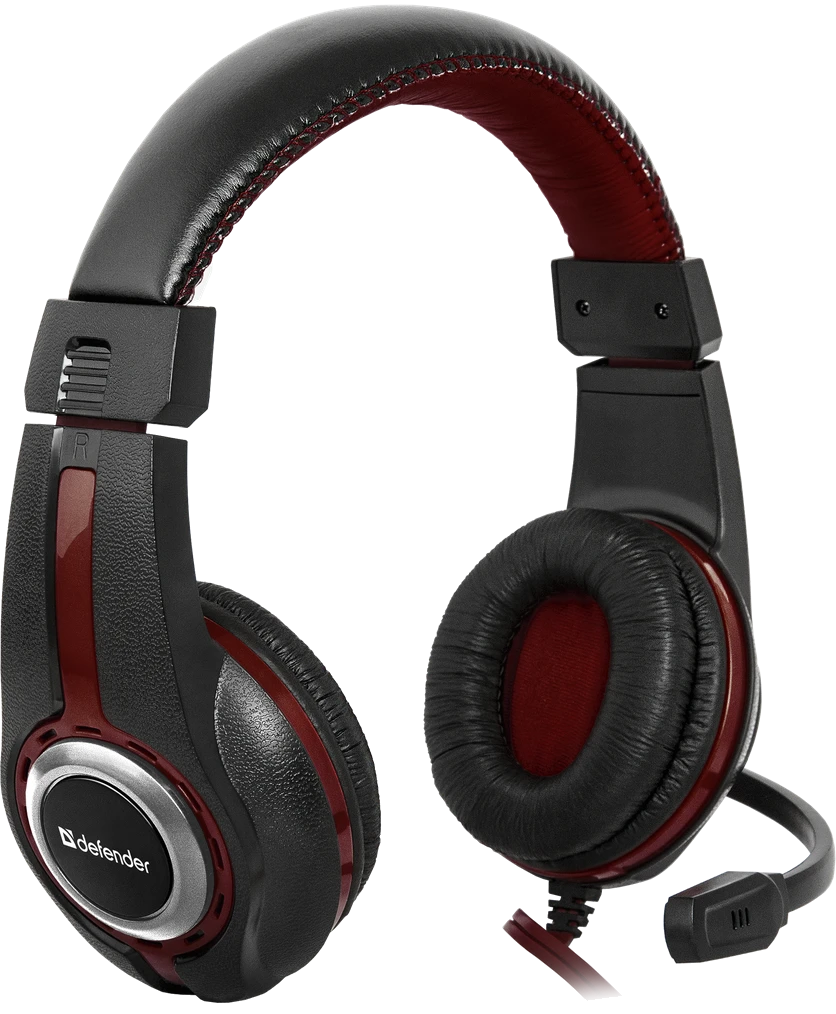 гарнітура DEFENDER Warhead G-185 2m чорний+червоний