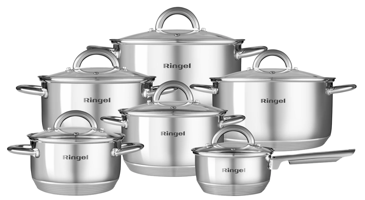 Набір посуду RINGEL Hagen 12 пр. ківш 1.15 л + 5 кастрюль (1.9л - 6.1л) (RG-6005)