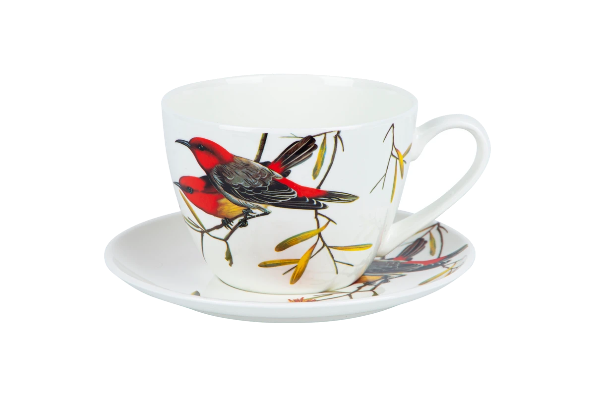 Чашка Limited Edition BIRD /НАБІР/1х550 мл з блюдцем 17.8 см / в подар. уп. (YF6009)