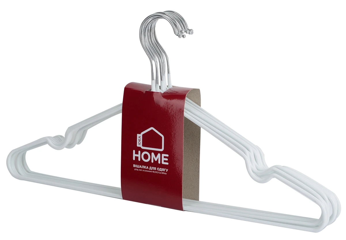 Вішалка IDEA HOME д/од. мет. в силіконі 40,5*21 см (8 шт) Білий (6722133)