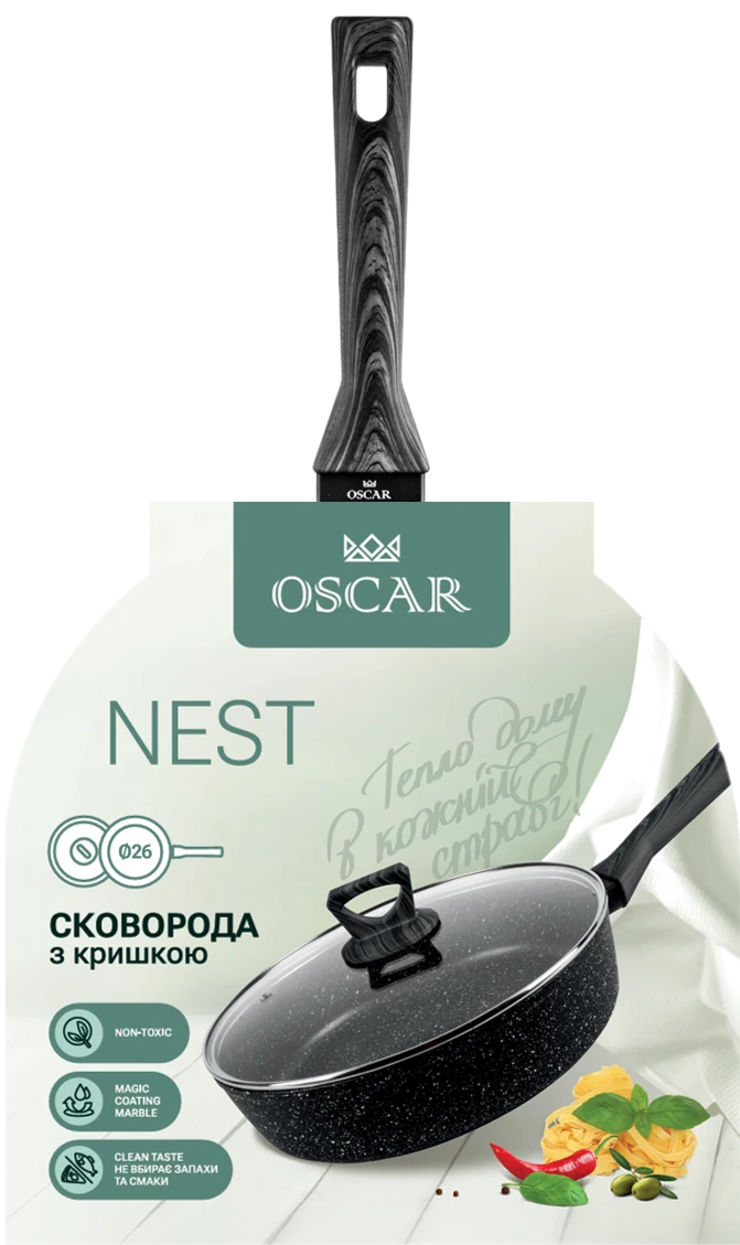 Сковорода OSCAR NEST 26 см з кришкою (OSR-1100-26)