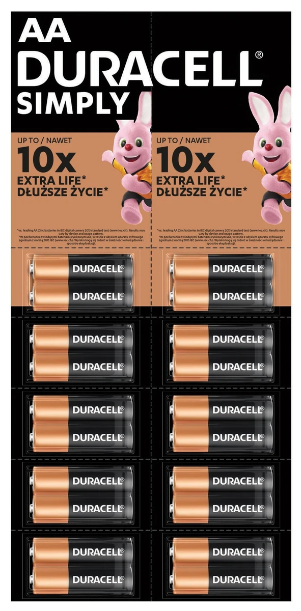 Батарейка DURACELL LR06 MN1500 уп. 1х2 шт. відривна (плакат 2х10)