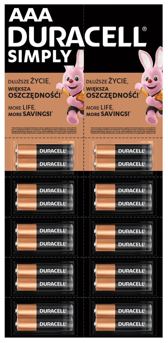 Батарейка DURACELL LR03 MN2400 уп.1х2 шт. відривна (плакат 2х10)