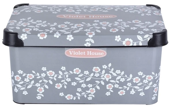 Корзина VIOLET HOUSE 0647 DECOR ANTRASIT FLOWER з/кр. 10 л (0647 DECOR ANTRASIT FLOWER с/кр. 10 л)