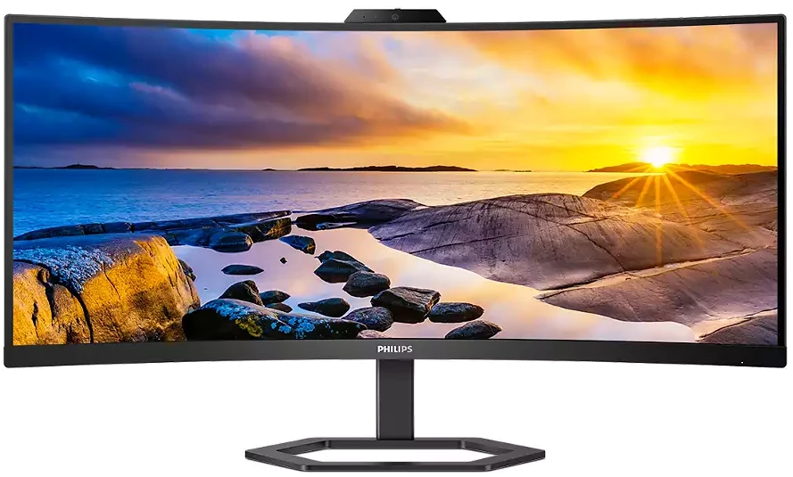 Монiтор TFT PHILIPS 34" 34E1C5600HE/00 21:9 WQHD VA Curved 100Hz HDMI DP USB-C WebCam