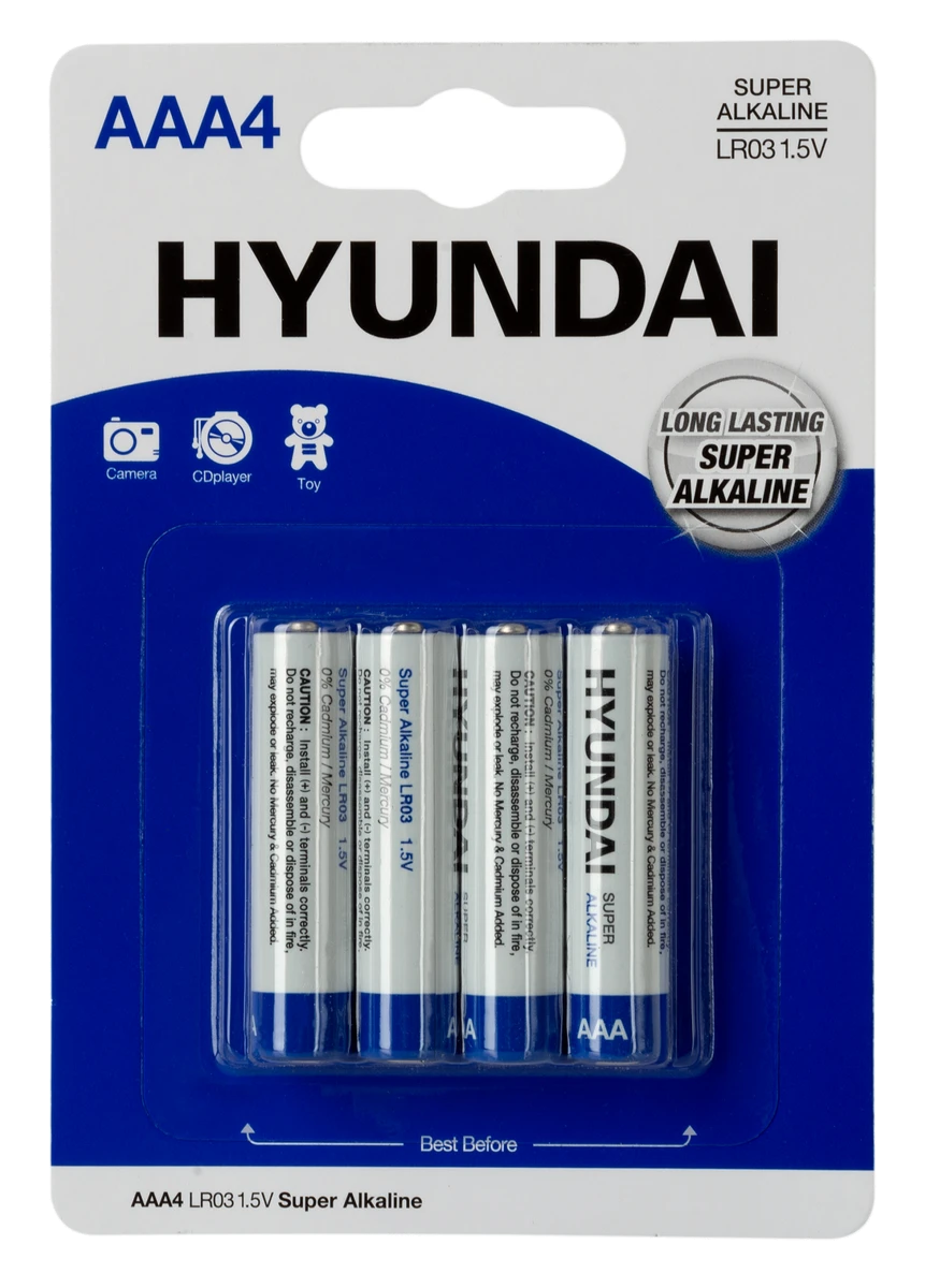Батарейка HYUNDAI LR03 AAA BL4 Alkaline