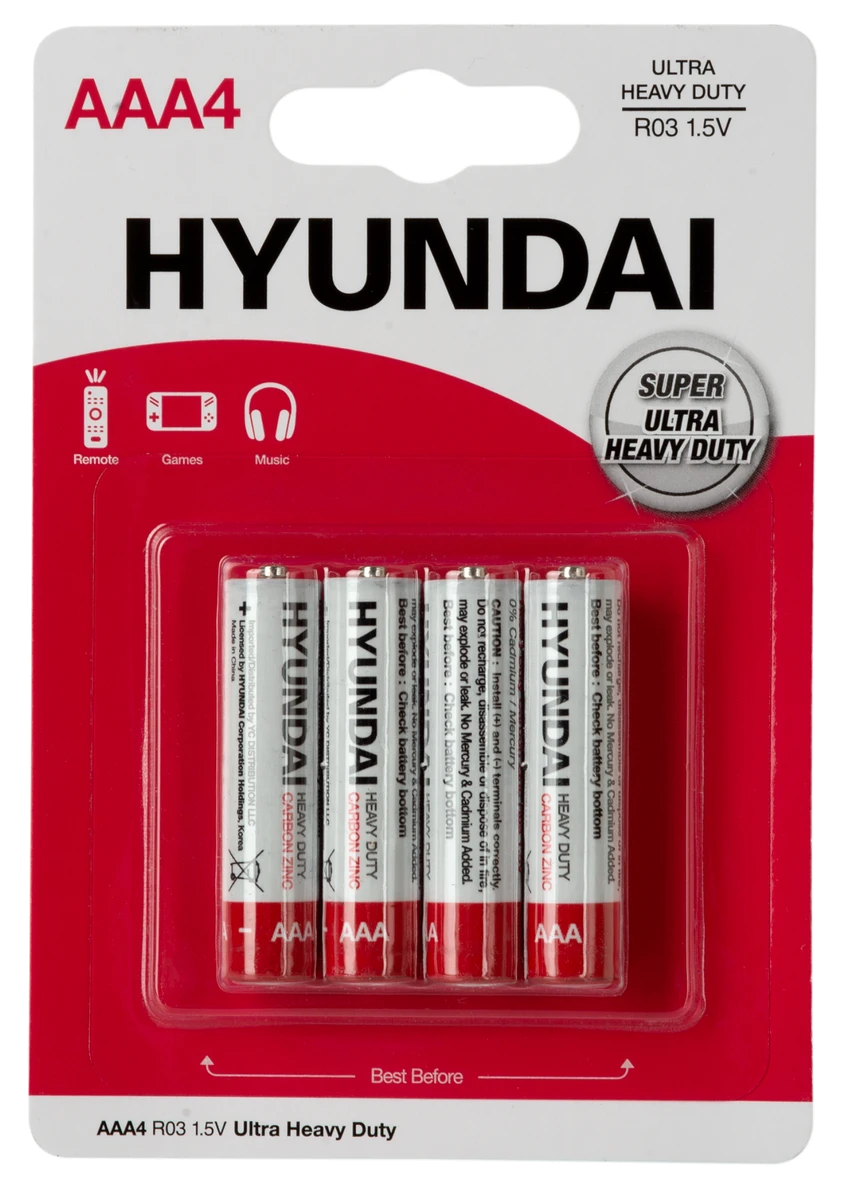 Батарейка HYUNDAI R03 AAA BL4 Heavy Duty
