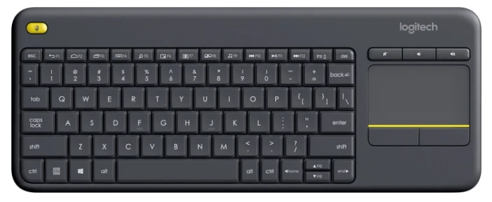 Клавіатура LOGITECH Wireless Touch K400 Plus, US, Black (920-007145)