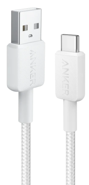 кабель ANKER 322 USB-A to USB-C - 0.9m Nylon (Білий)