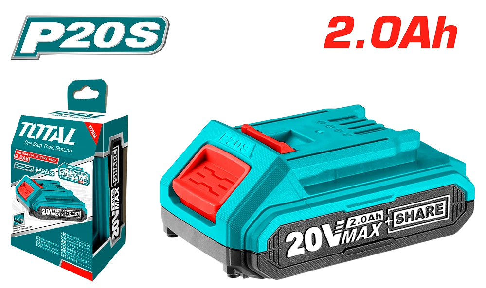Акс.інстр TOTAL TFBLI20011 Li-ion аккумулятор для шуруповертов 20В, 2А