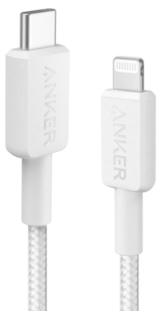 кабель ANKER 322 USB-C to Lightning - 0.9m Nylon (Білий)