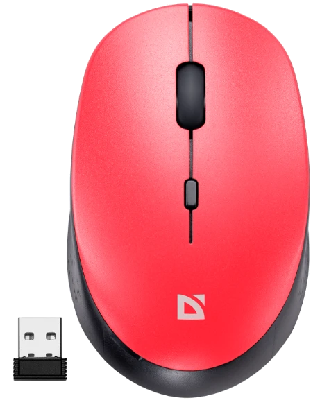 Миша DEFENDER (52026) Auris MB-027, 4D, 800-1600dpi, RED, wireless, silent