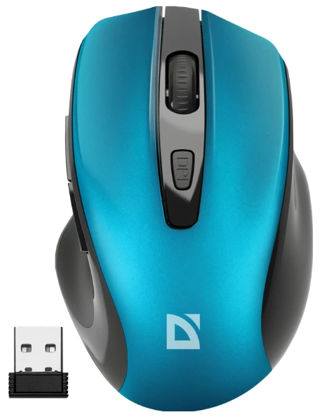 Миша DEFENDER (52054) Prime MB-053, 6D, 800-1600dpi, TURQUOISE, wireless, silent