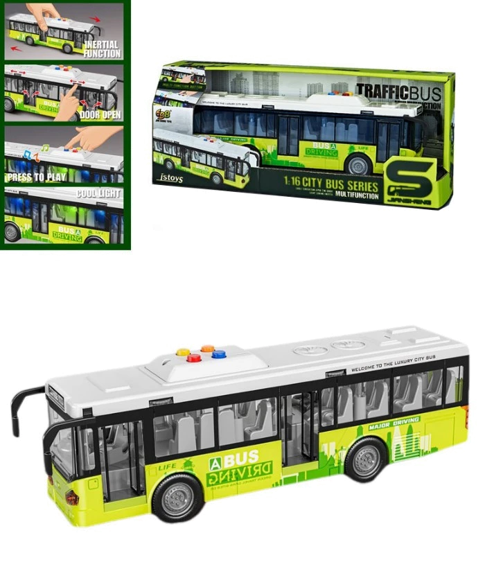 Іграшка DIY TOYS Автобус міський інерційний зі світл та звук ефектами, відчиняються двері