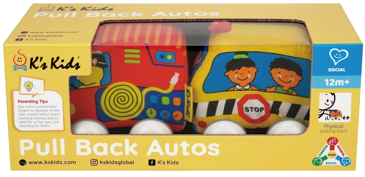 Baby K’s Kids Машинки Pull-back (шкільний автобус та пожежна машина)