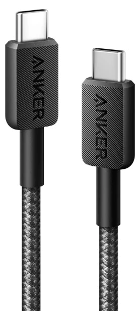 кабель ANKER 322 USB-C to USB-C - 0.9m Nylon (Чорний)