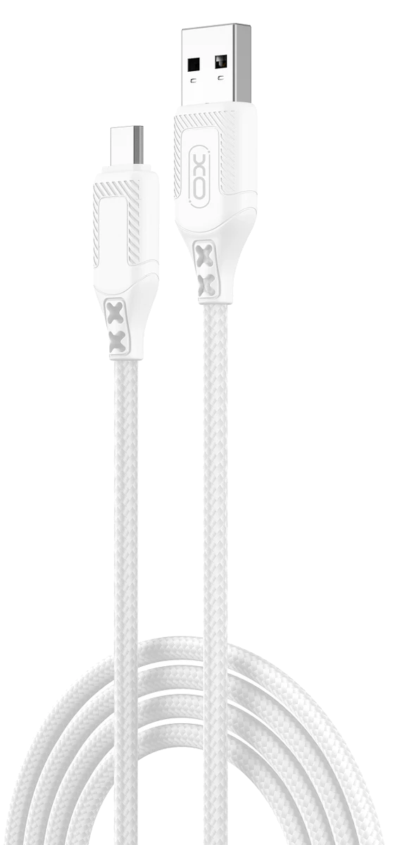 кабель XO NB235 Zebra Series Braided USB-A to Micro - 1m (Білий)