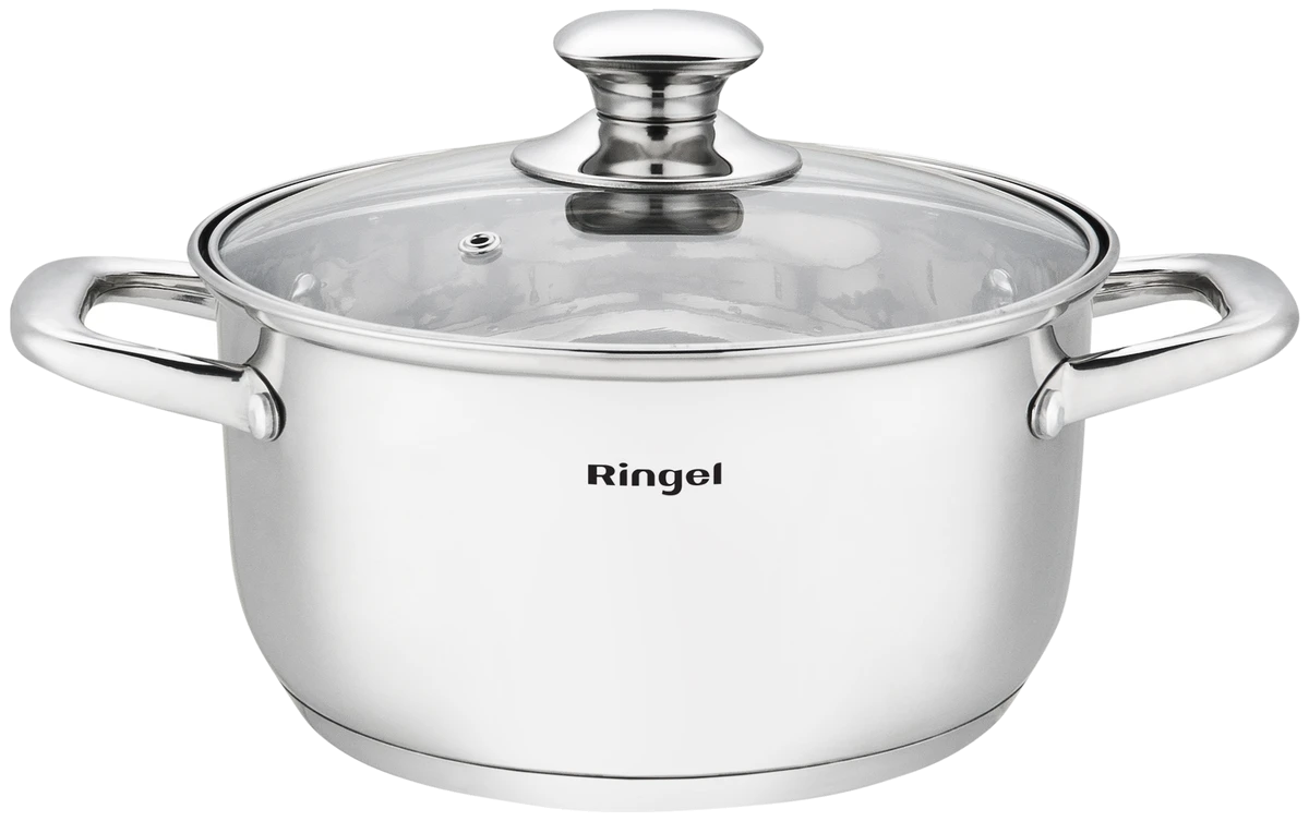 Каструля RINGEL Grey line 18 см (2.3л) з кришкою нерж (RG-2022-18)