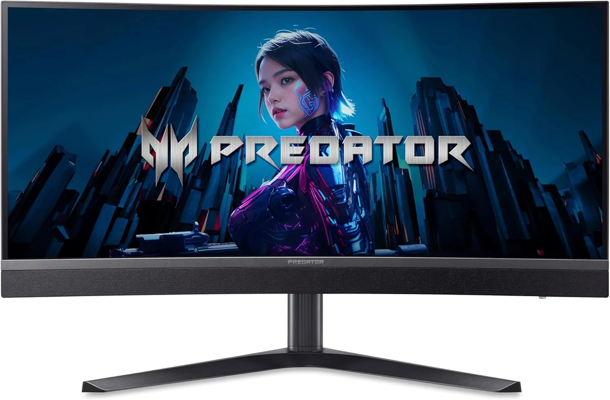 Монiтор TFT ACER 34" Predator X34V3bmiiphuzx (UM.CXXEE.301) WQHD MiniLED VA Curved 180Hz HDMI DP USB-C