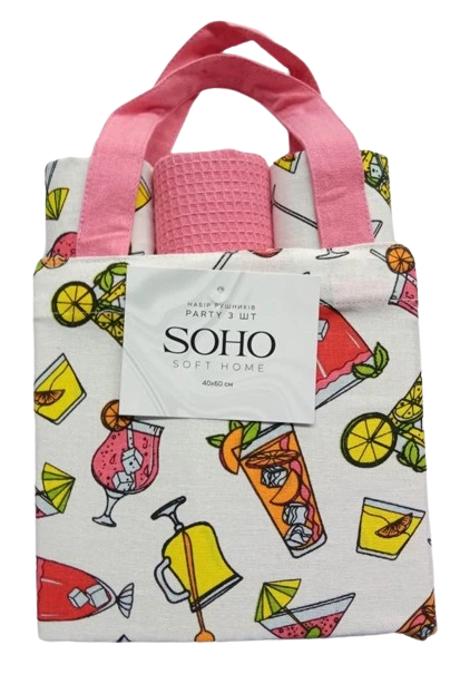 Кухонний текстиль SOHO Наб. руш. 40*60см бавовна 100% Party 3 шт.