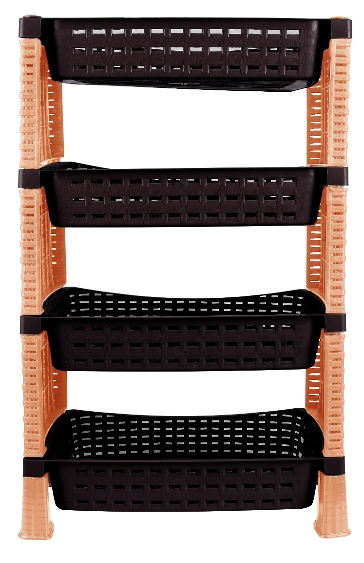 Етажерка VIOLET HOUSE 0761 Роттанг Эко BROWN 4-х ярусна д/овочів (0761 Роттанг Эко BROWN 4-х ярусная д/овощей)