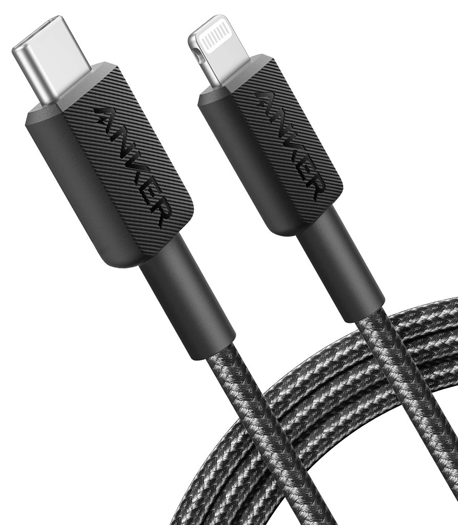 кабель ANKER 322 USB-C to Lightning - 1.8m Nylon (Чорний)