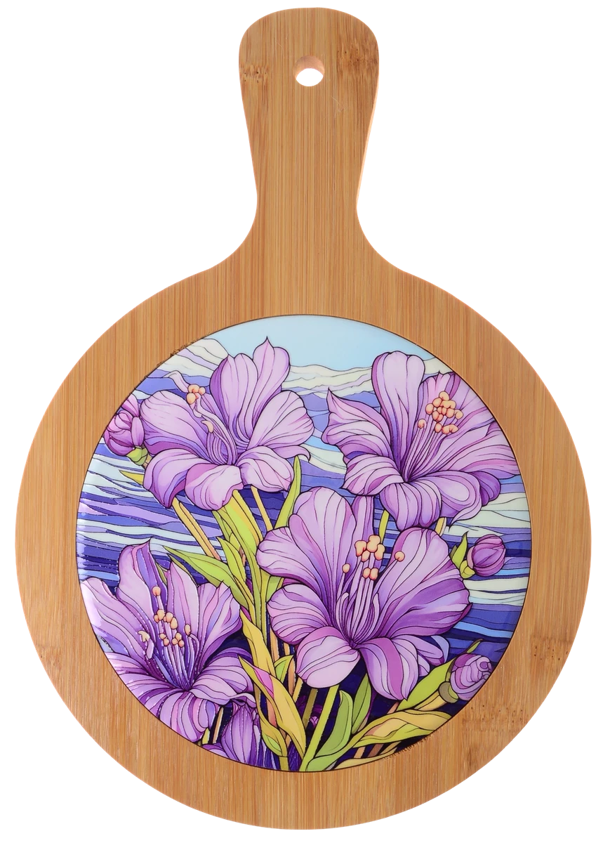 Дошка обробна Limited Edition IRIS / підставка під гаряче/ з бамбук.ручкою 19х27 см (B160069)