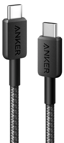 кабель ANKER 322 USB-C to USB-C - 1.8m Nylon (Чорний)